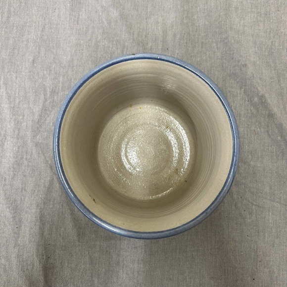 Vintage Red Wing Stoneware Small Bowl Crock Blue Rim 4" Tall 6" Farmhouse FS - Picture 6 of 10